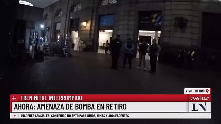 Amenaza de bomba en Retiro
