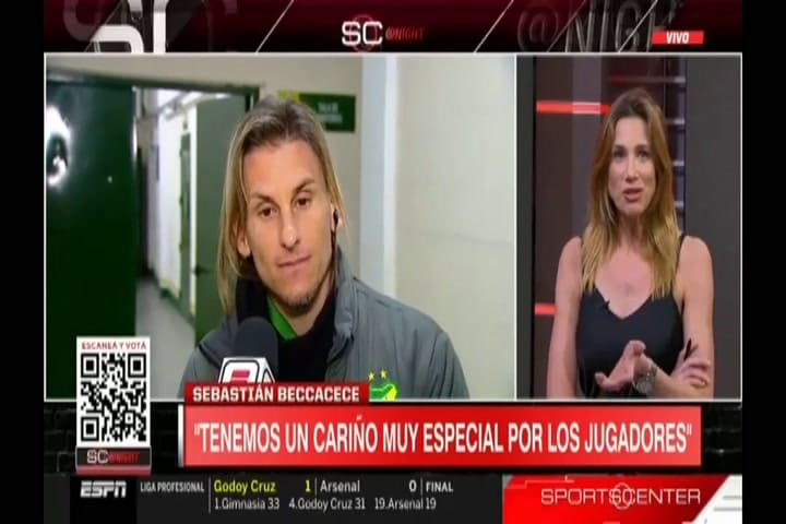 La pregunta de Alina Moine y la respuesta de Sebastián Beccacece
