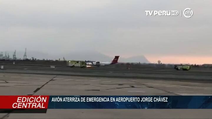 Aterrizaje de emergencia en Aeropuerto Jorge Chávez - Fuente: Youtube