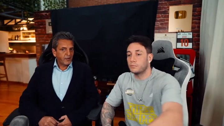 Sergio Massa realizó una transmisión de Twich con Momo