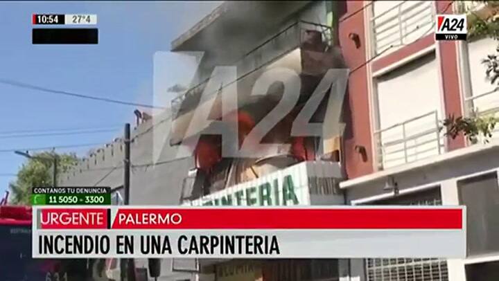 Incendio en Gorriti y Juan B. Justo - Fuente: A24
