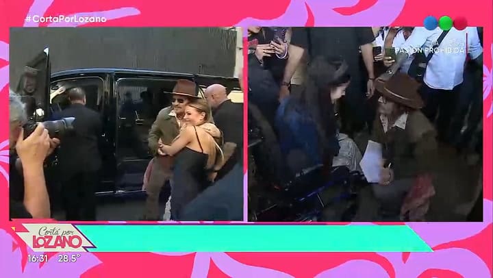 El momento en que Evangelina Anderson le pidio la foto a Johnny Depp