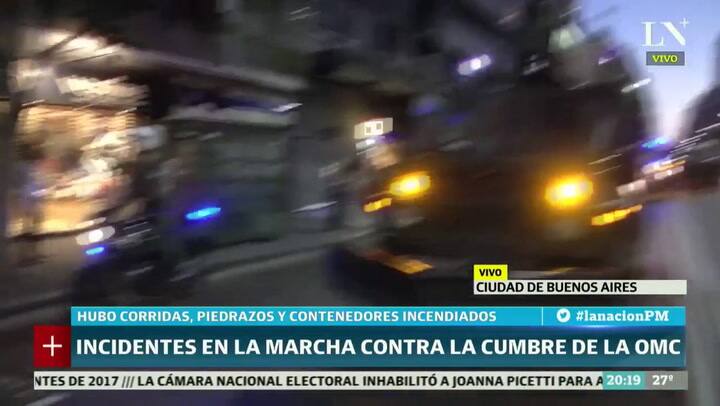 Corridas e incidentes en el centro porteño durante la manifestación contra la OMC