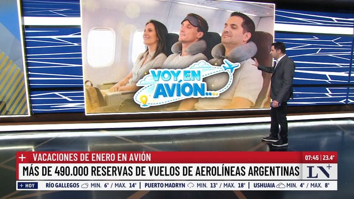 Vacaciones de enero en avion: mas de 490.000 reservas de vuelos de aerolineas argentinas