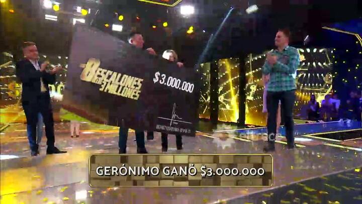 Gerónimo ganó los $3.000.000 en Los 8 escalones