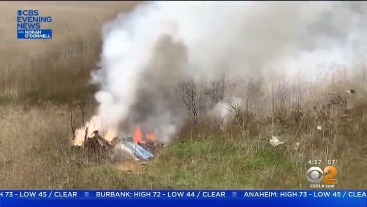 Muerte de Kobe Bryant: apareció un video filmado instantes después de la tragedia - Fuente: CBS LA