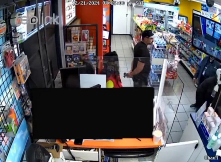 El video del interior de la gasolinera durante el incidente con Norkys Batista