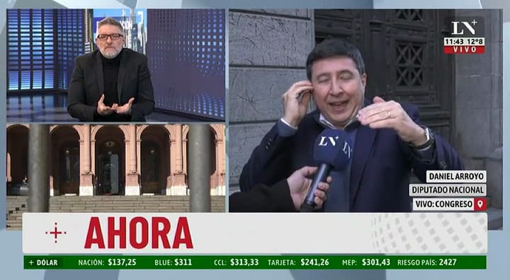 Déjense de embromar': fuerte cruce entre Luis Novaresio y Daniel Arroyo