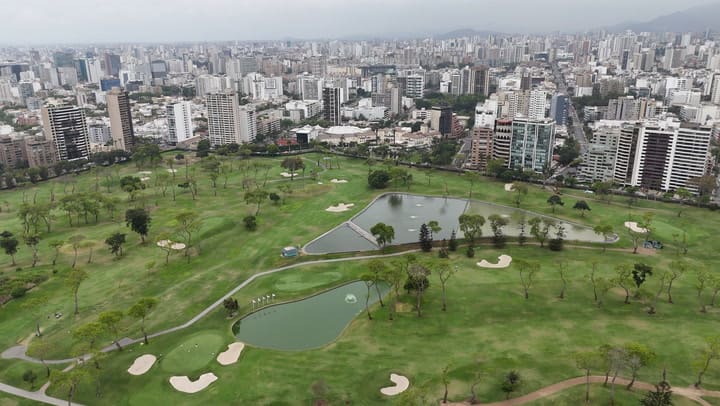 Vista aérea del Lima Golf Club, sede del LAAC 2026