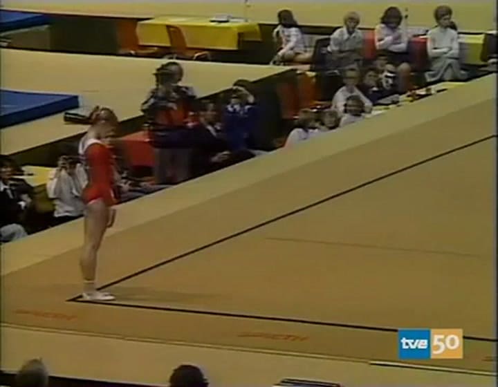 Elena Mukhina en el campeonato mundial de gimnasia de 1978