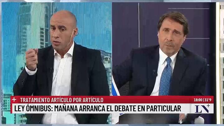 El pase entre Esteban Trebucq y Eduardo Feinmann