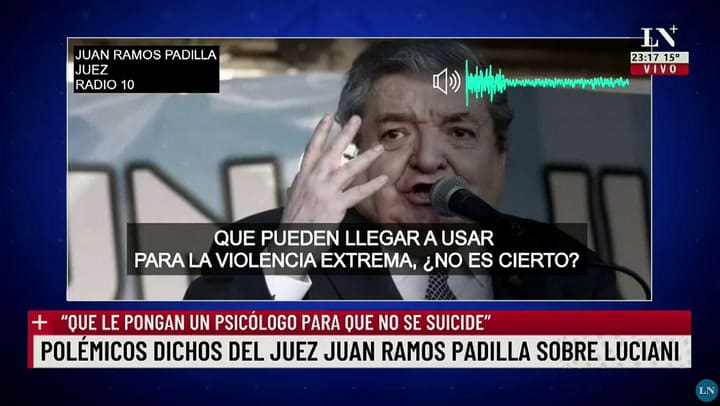 El fiscal José María Campagnoli durante su paso por Mesa Chica, programa conducido por José del Rio