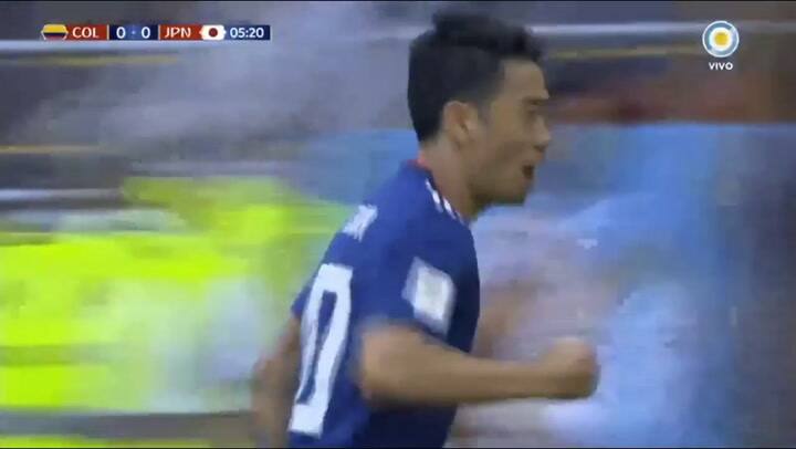 El gol de penal de Japón ante Colombia - Fuente: TV pública