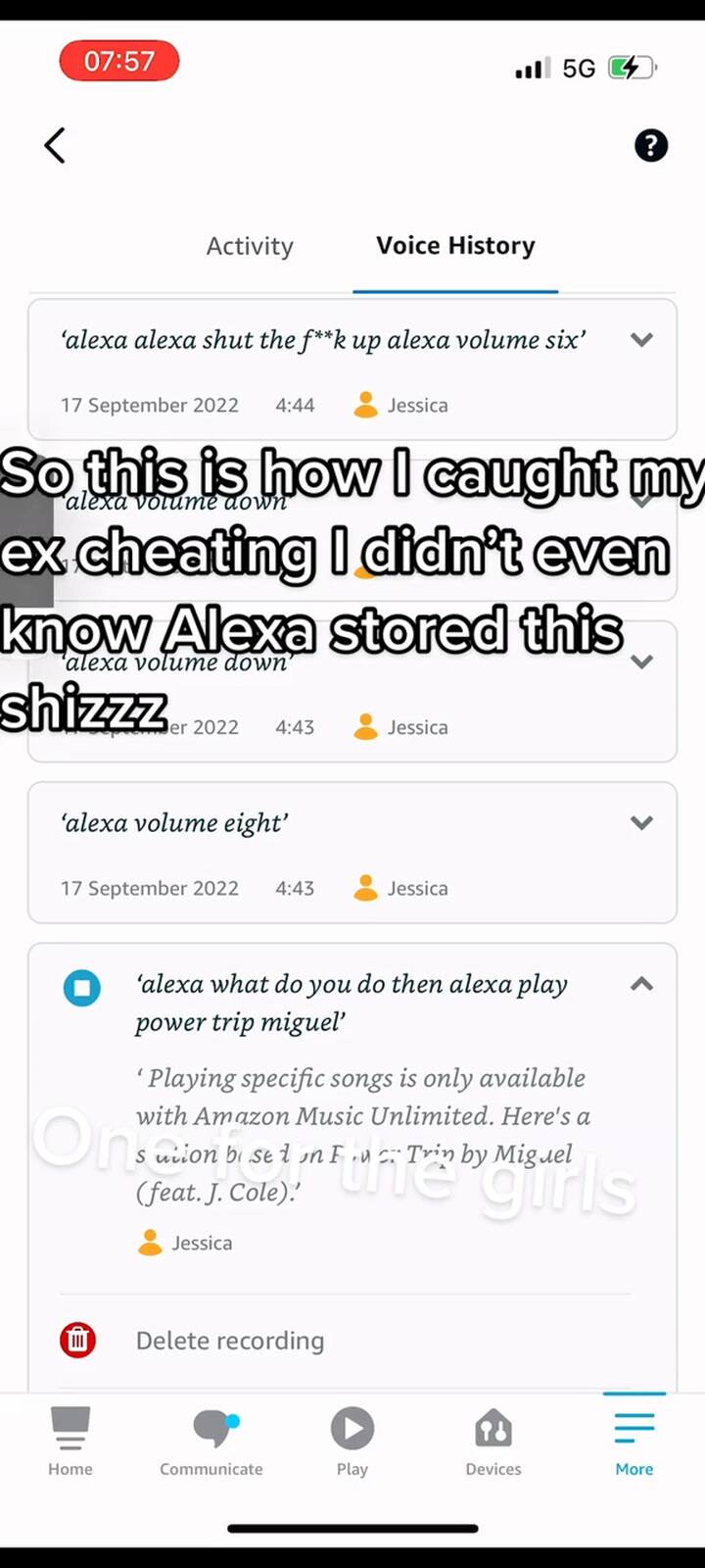 Una mujer descubrió que su novio la engañaba gracias a su Alexa