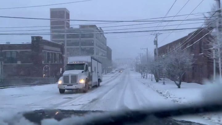 Nevadas intensas en Davenport, Iowa