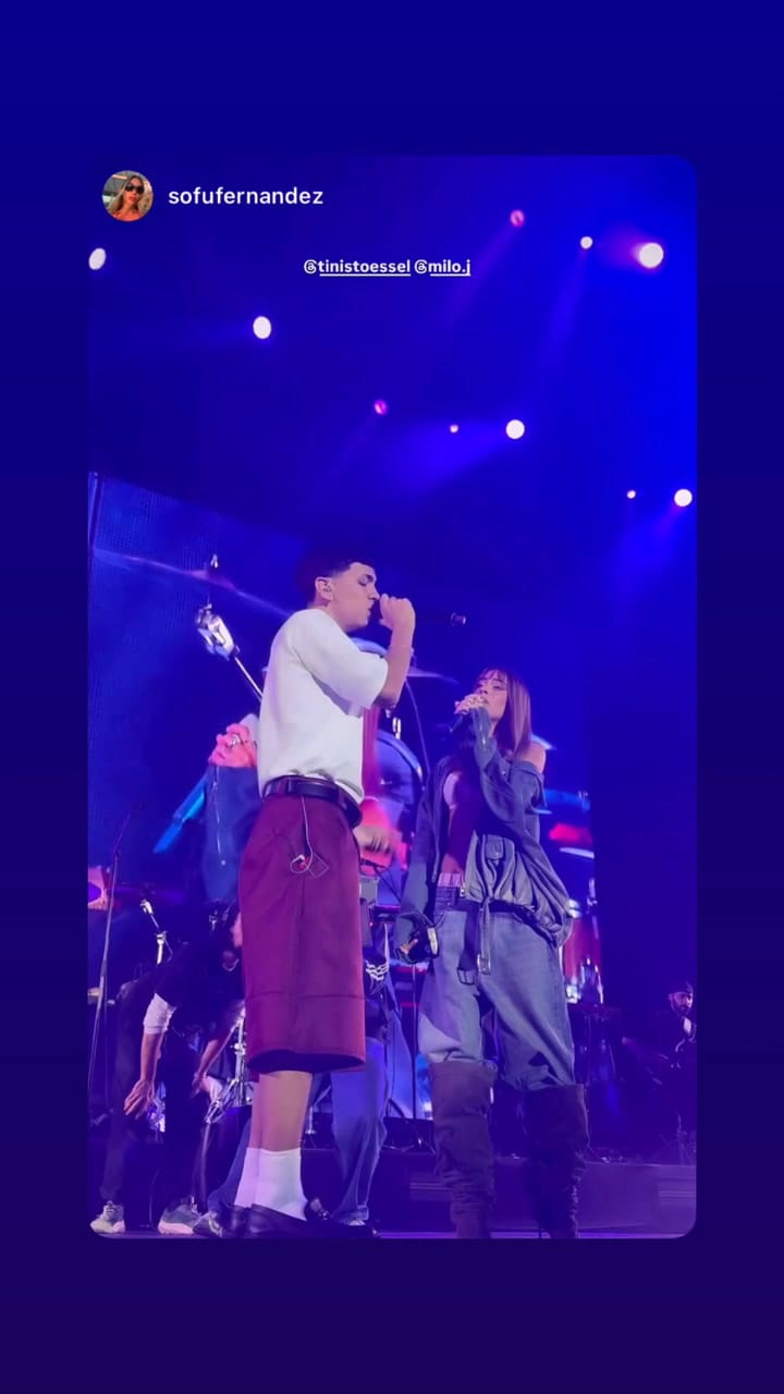 Tini Stoessel cantó en el recital de Milo J en Madrid