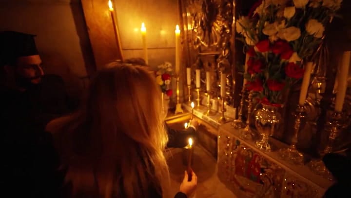 Milei en la Iglesia del Santo Sepulcro, en Jerusalén