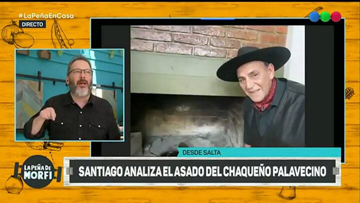Chaqueño Palavecino en la Peña del Morfi, hace un asado y muestra parte de su casa - Fuente: Telefe