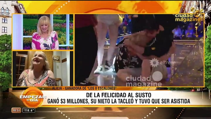 Habló la abuela que fue tacleada por su nieto