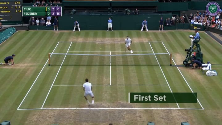 Roger Federer vs Marin Cilic - Final Wimbledon 2017. Fuente: Youtube