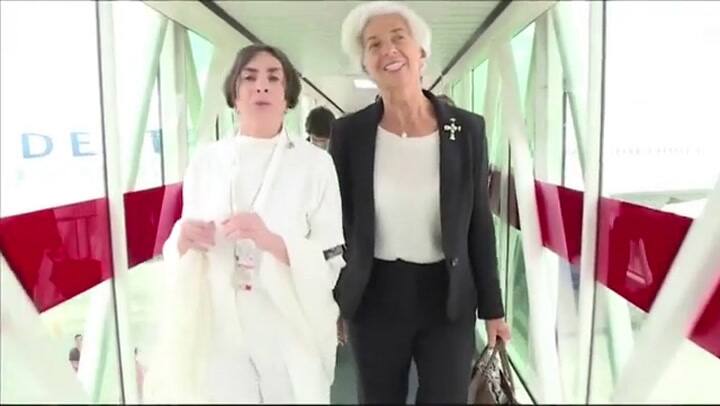 Así fue la llegada de Christine Lagarde, la directora del FMI, para participar del G20 - Fuente: Tél