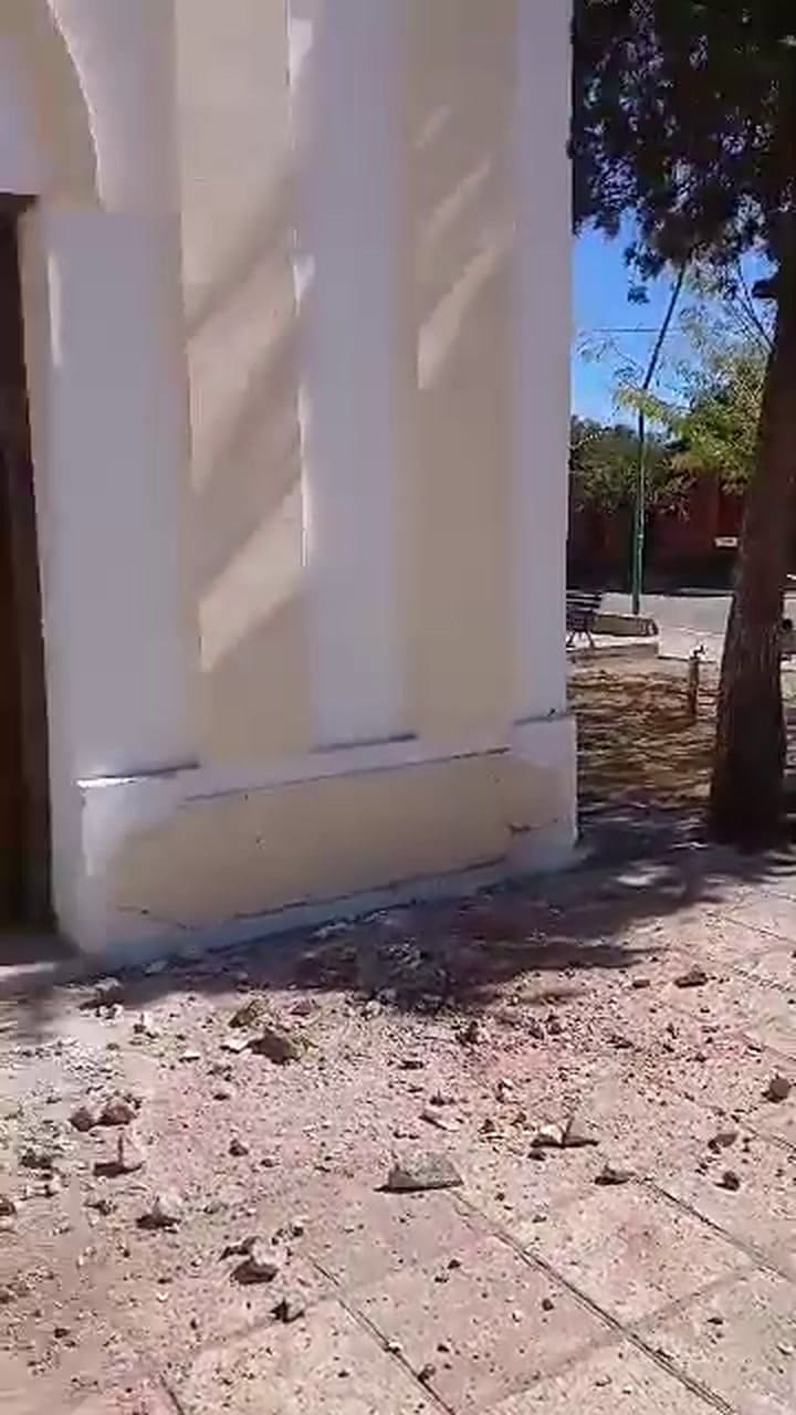 Daños en una iglesia en Famatina