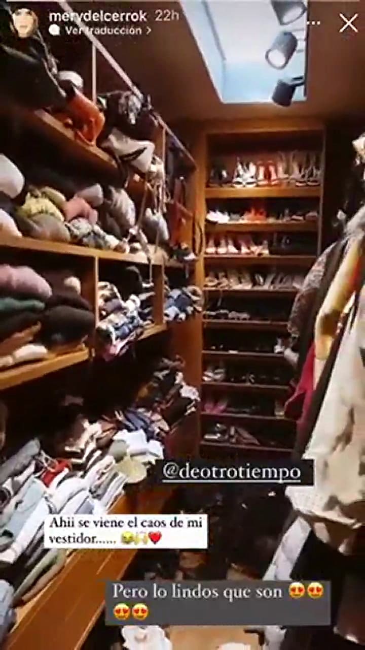 Mery del Cerro mostró su increíble vestidor
