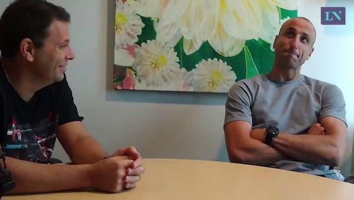 Manu Ginóbili: la charla con Luca en la ceremonia