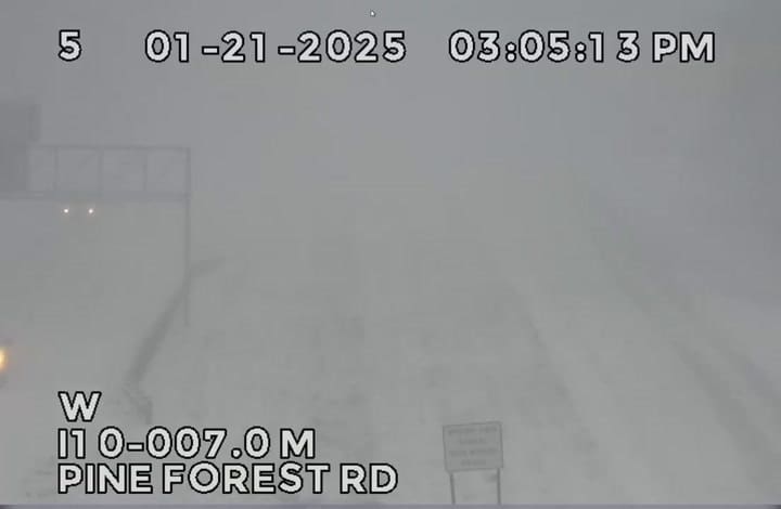 Asi se ve la ciudad de Pensacola tras las nevadas