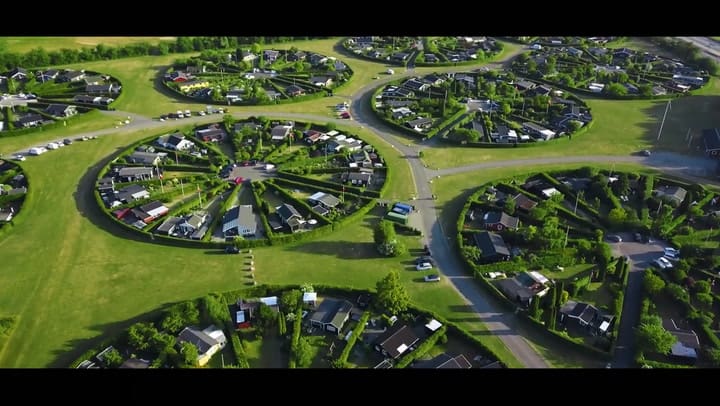 Así son los barrios circulares en la ciudad jardín de Brøndby Haveby en Dinamarca