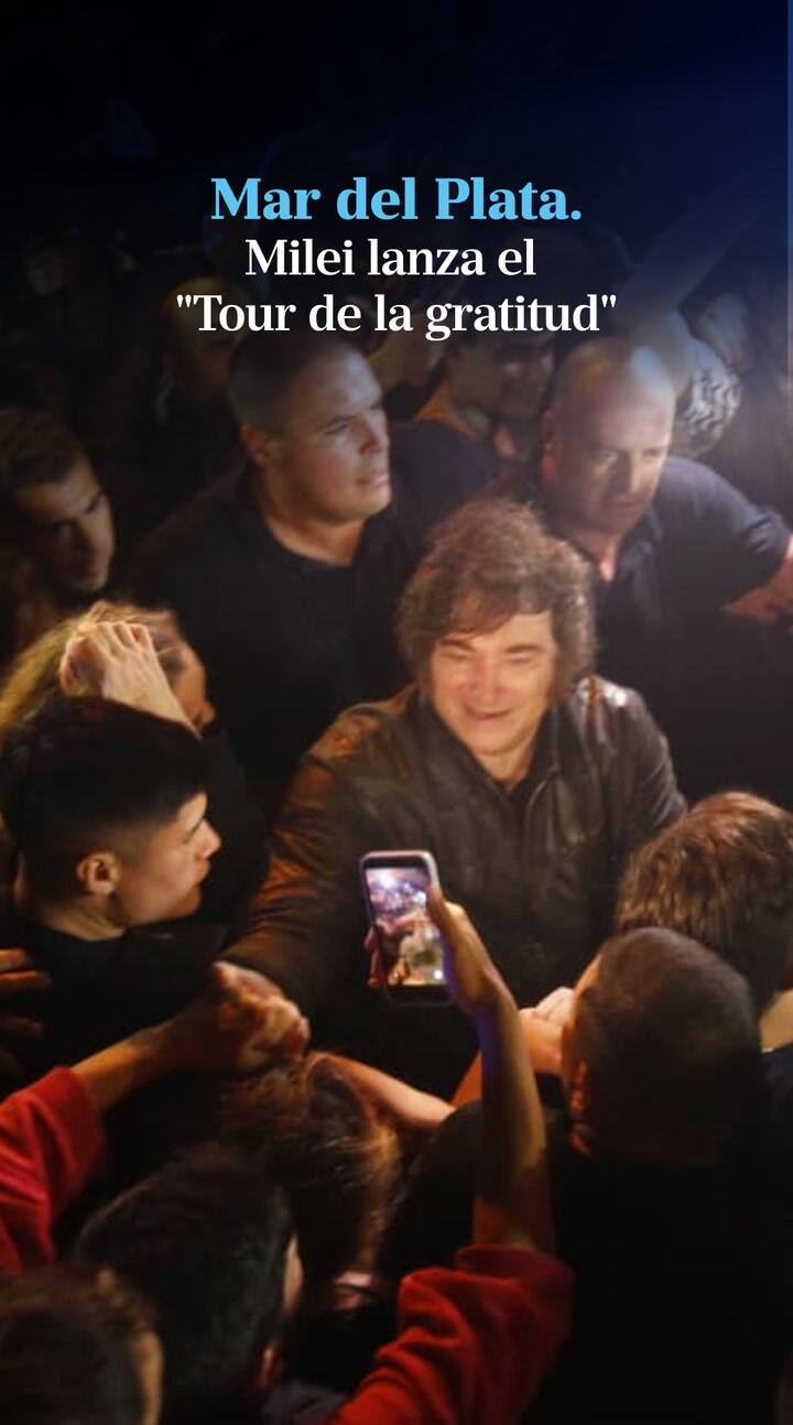 Milei llegó a Mar del Plata para encabezar una recorrida por el centro de la ciudad