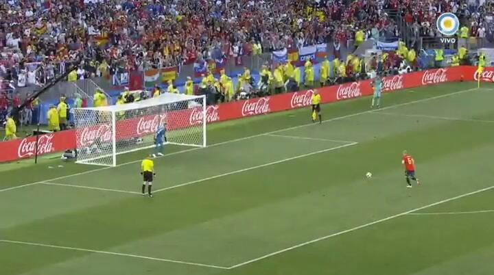 Los penales que definieron el partido de Rusia - España - Fuente: Televisión Pública