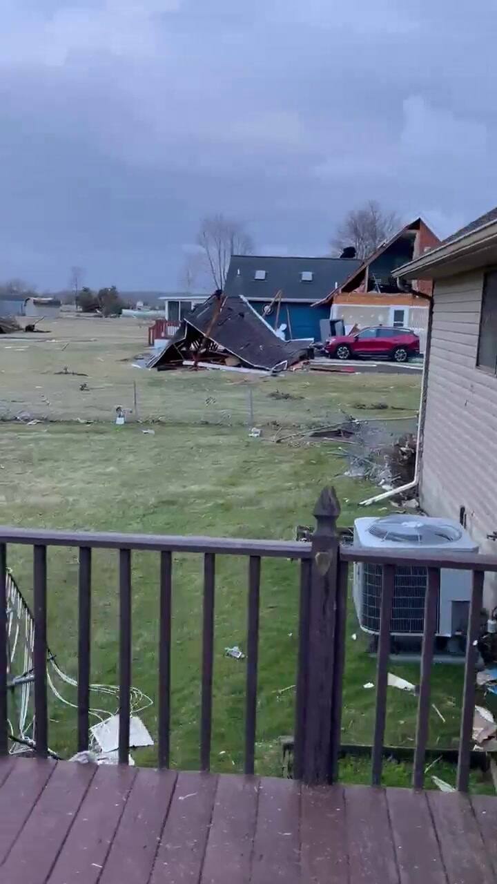 La destrucción del tornado en Columbus, Ohio