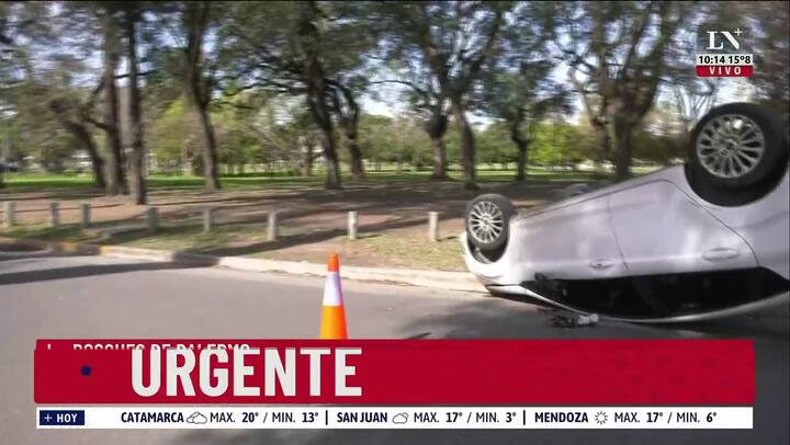 Choque y vuelco en los Bosques de Palermo