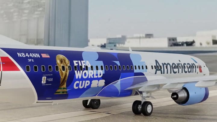La flota de aviones de American Airlines para el Mundial 2026