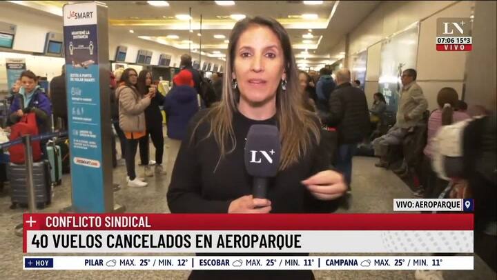 Conflicto sindical afecta a 5.200 pasajeros; demoras y vuelos cancelados en Aeroparque