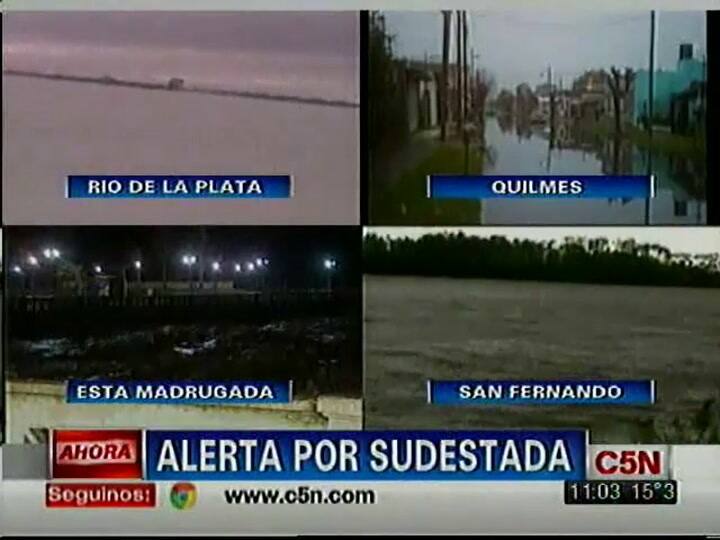 Las imágenes de la sudestada (C5N)