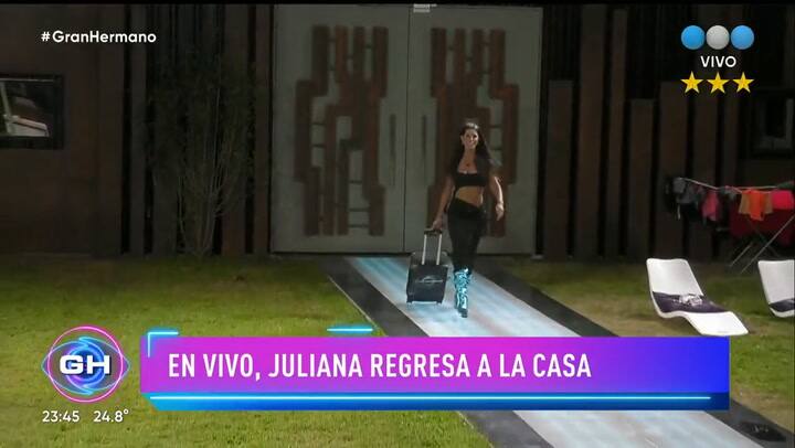 Juliana volvió a la casa de Gran Hermano y protagonizó un romántico reencuentro con Maxi