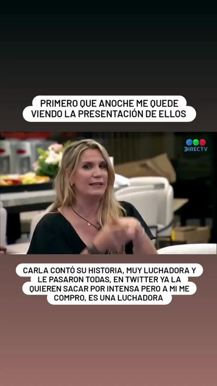 Carla contó su historia de vida en la casa