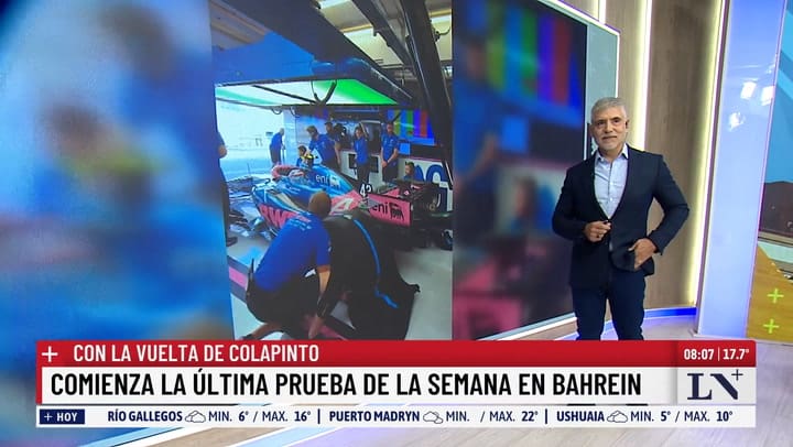 Colapinto comienza la ultima prueba de la semana