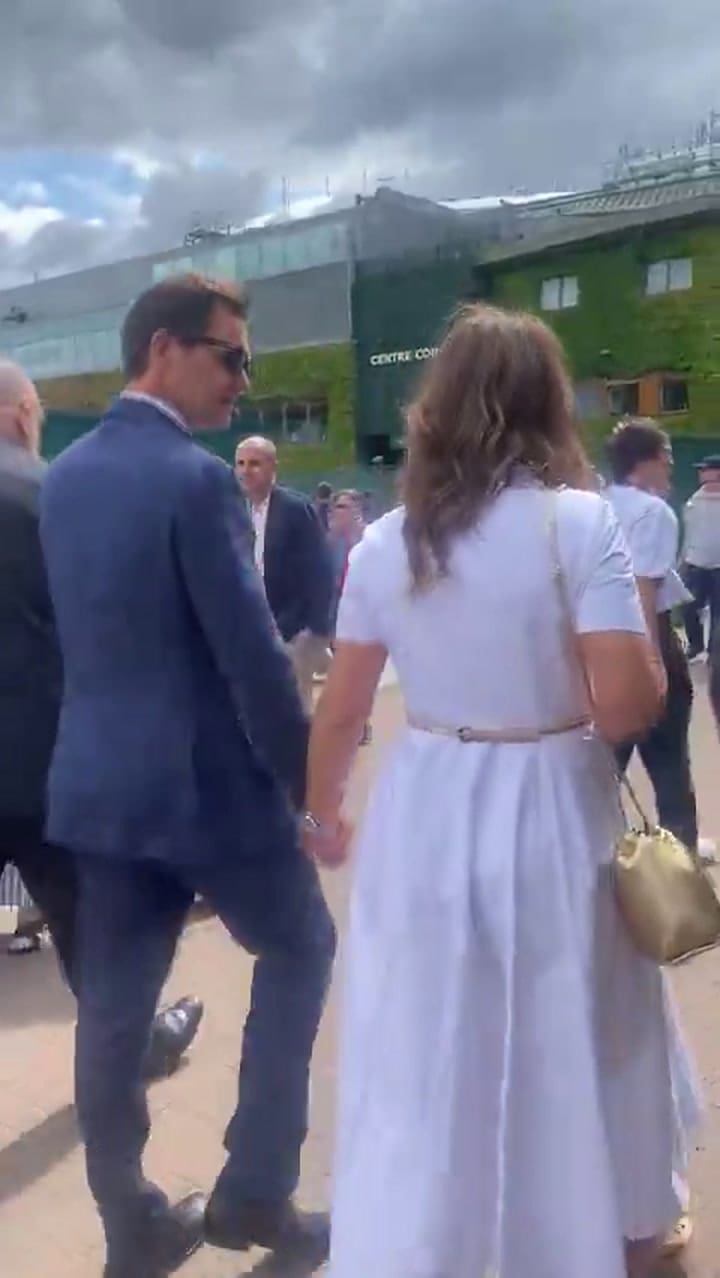 De gala: Federer y Mirka en Wimbledon