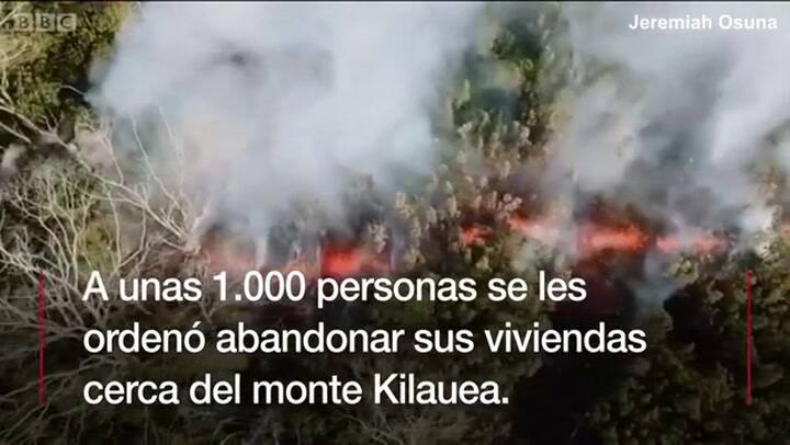 Los espectaculares ríos de lava tras la erupción del volcán Kilauea en Hawái - Fuente: BBC