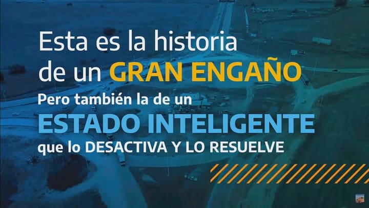 En un acto de Alberto Fernández pasaron video institucional con imágenes de Macri