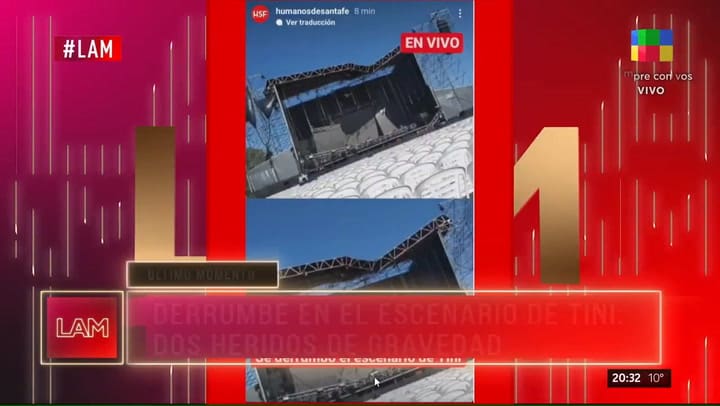 Tini suspendió su show en Santa Fe porque se derrumbó parte del escenario