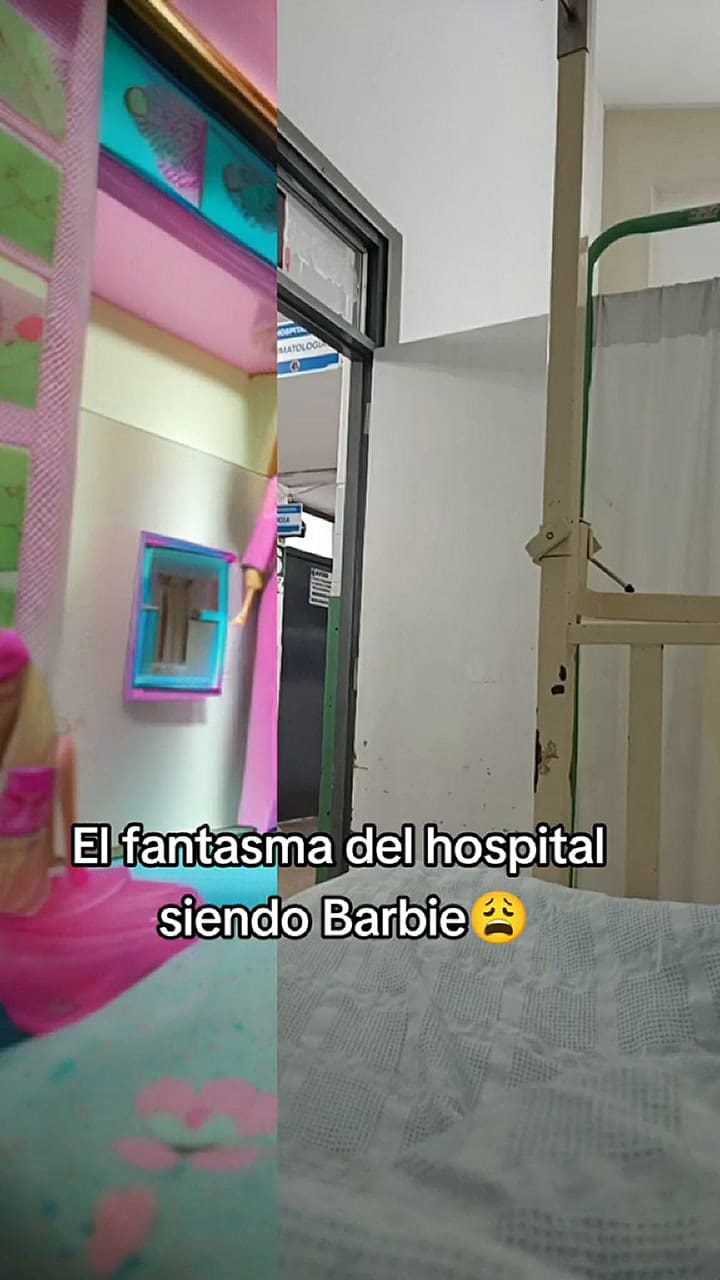 El fantasma del hospital siendo Barbie, es el título del aterrador video que subió una tiktoker
