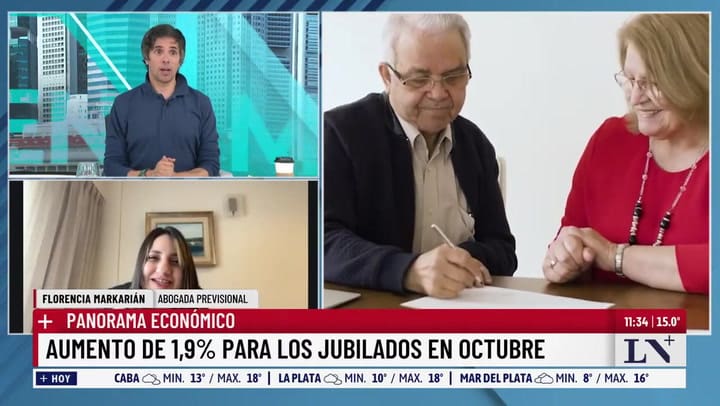Los jubilados tienen un aumento de 1,87% en octubre
