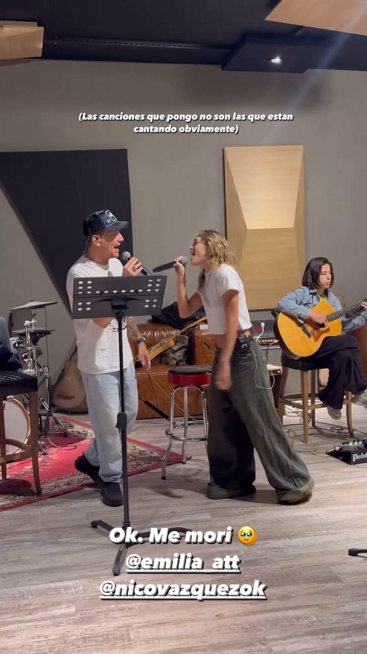 Emilia Attias y Nico Vázquez en el Cris Morena Day