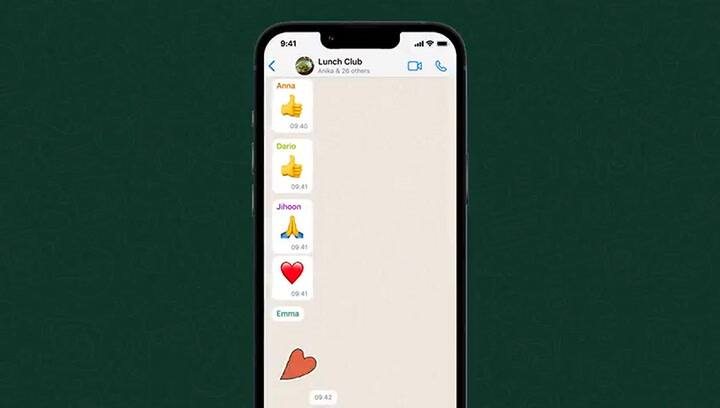 Así se ven las nuevas reacciones en WhatsApp