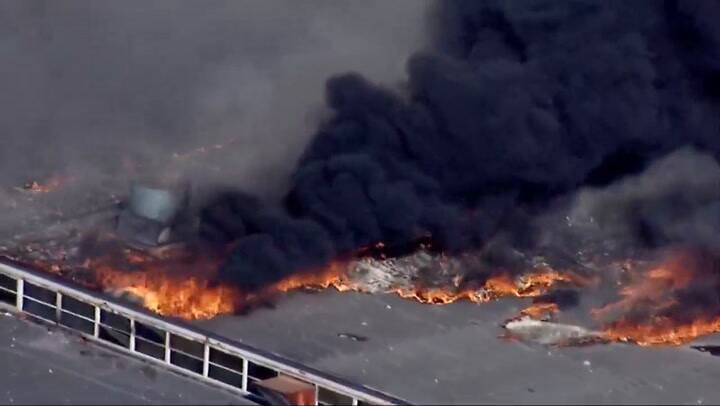 Las imágenes aéreas tras la explosión en la planta de I Schumann & Co en Ohio