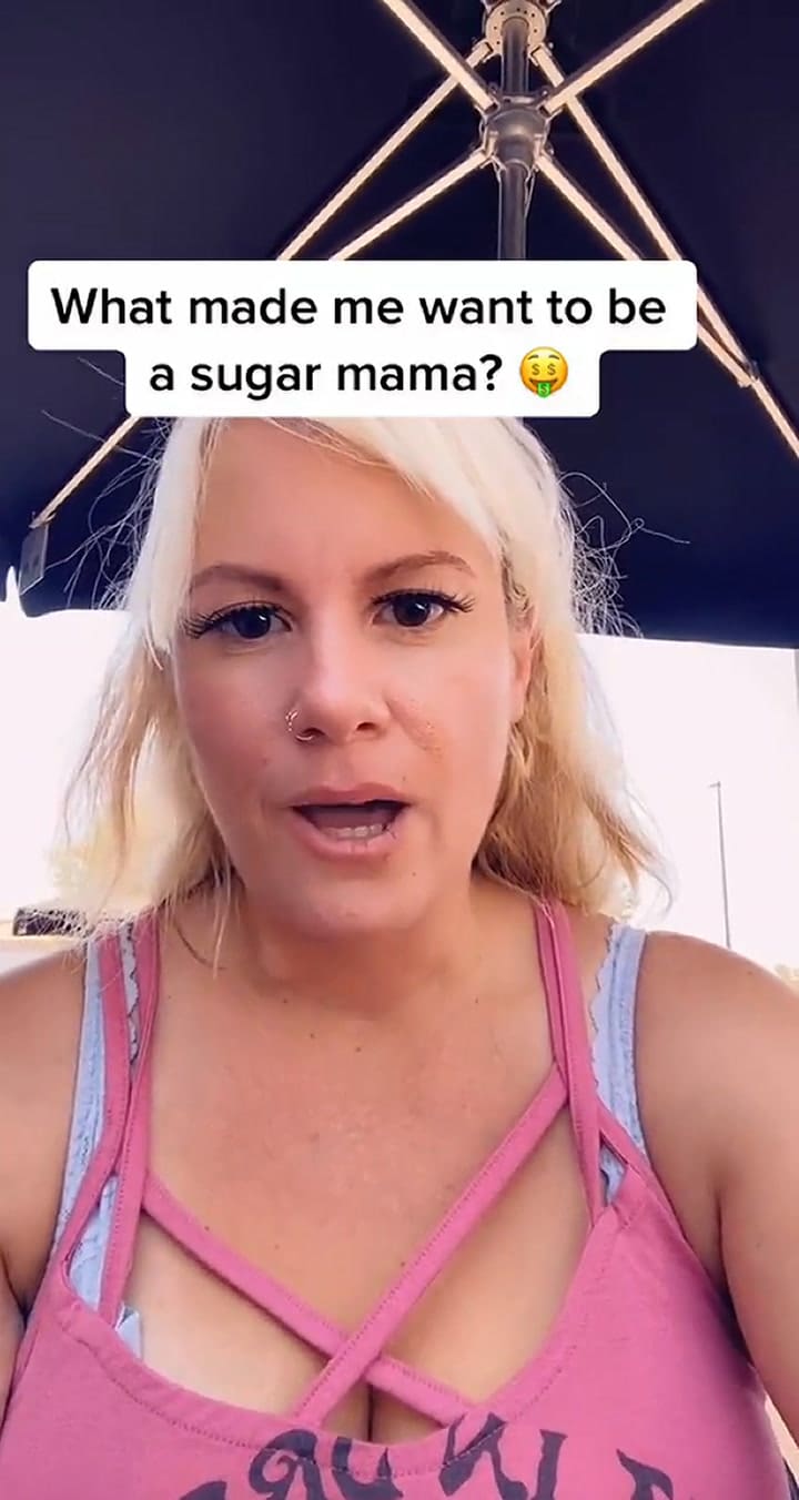 Kara Miller en uno de sus videos en TikTok donde cuenta por qué le gusta ser Sugar Mami